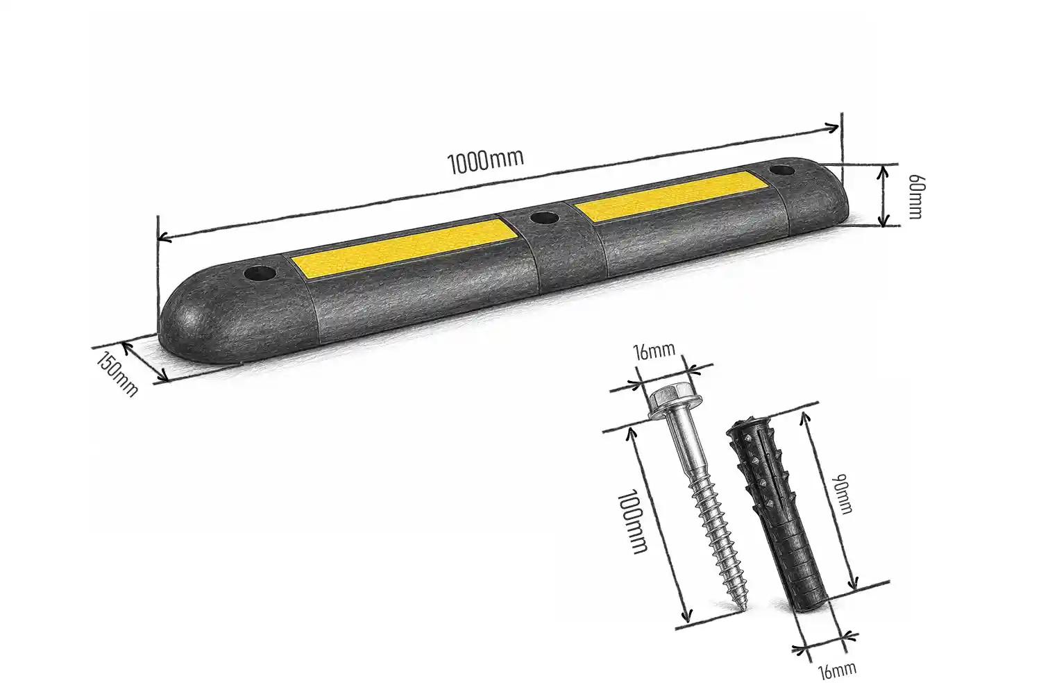 Dimenzije PVC separatora traka 100 x 15 cm visine 6 cm