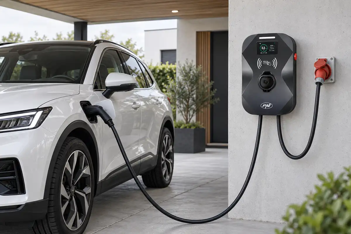 Zidni punjač za električni auto PNI KW11 Bluetooth – Wallbox 11 kW Type 2 - Slika 2