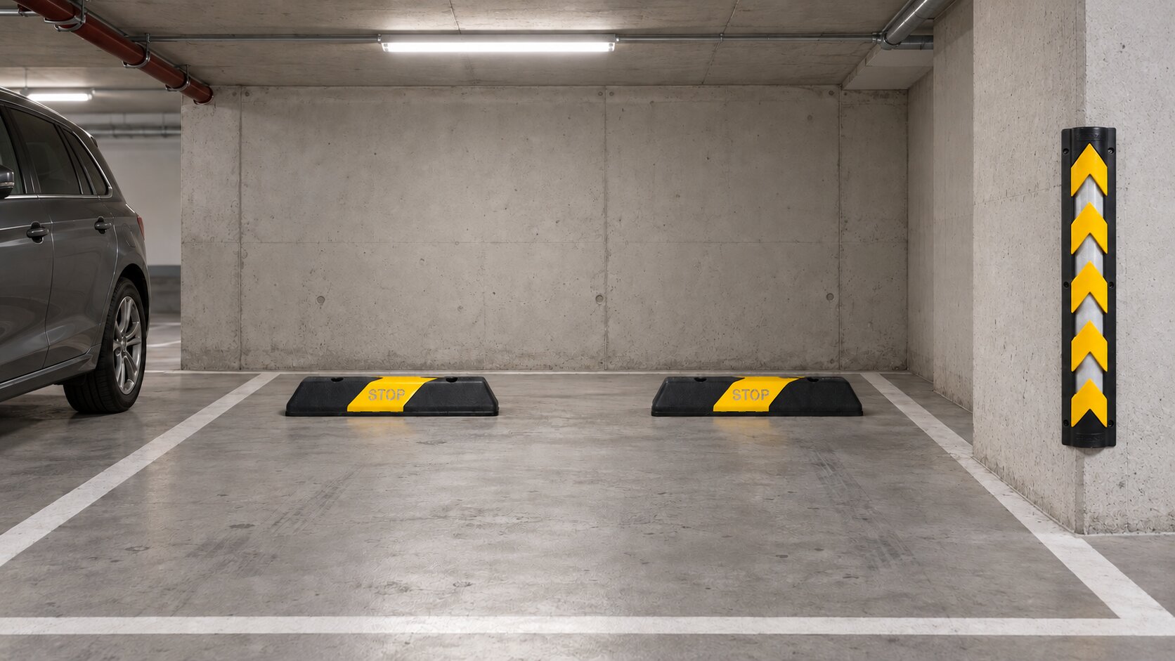 Na što obratiti pažnju prije kupnje parking opreme Graničnici kotača na mjestu u garaži